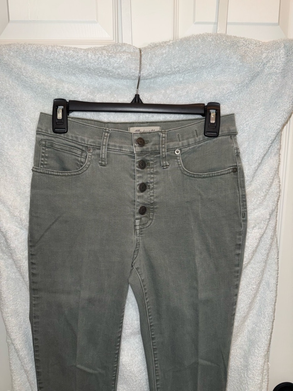 Madewell High-Rise Button-Fly Jeans — Olive